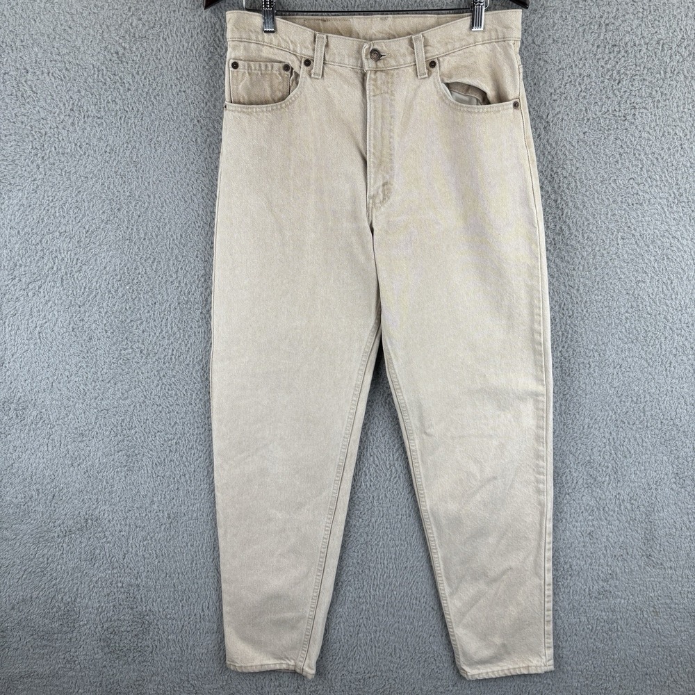 Vintage Levis 550 Jeans Mens 33x34 Beige Denim Relax Tapered Made‎ USA 90s 1992